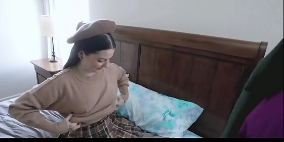 exsmall brunette petite teen gets fucked hard on couch